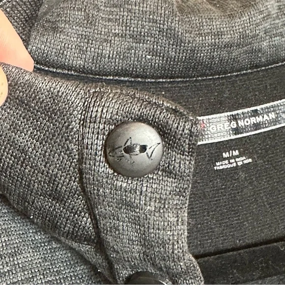 GREG NORMAN Gray Heather Men's M Pullover Sweater 1/4 Button Pocket Golf Fleece - Picture 9 of 16